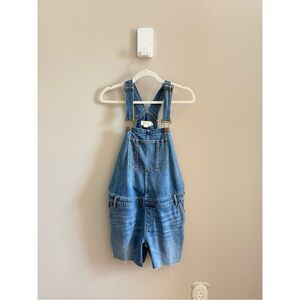 HATCH • Denim Maternity‎ Overall Shorts Light Wash Adjustable Straps Size Small